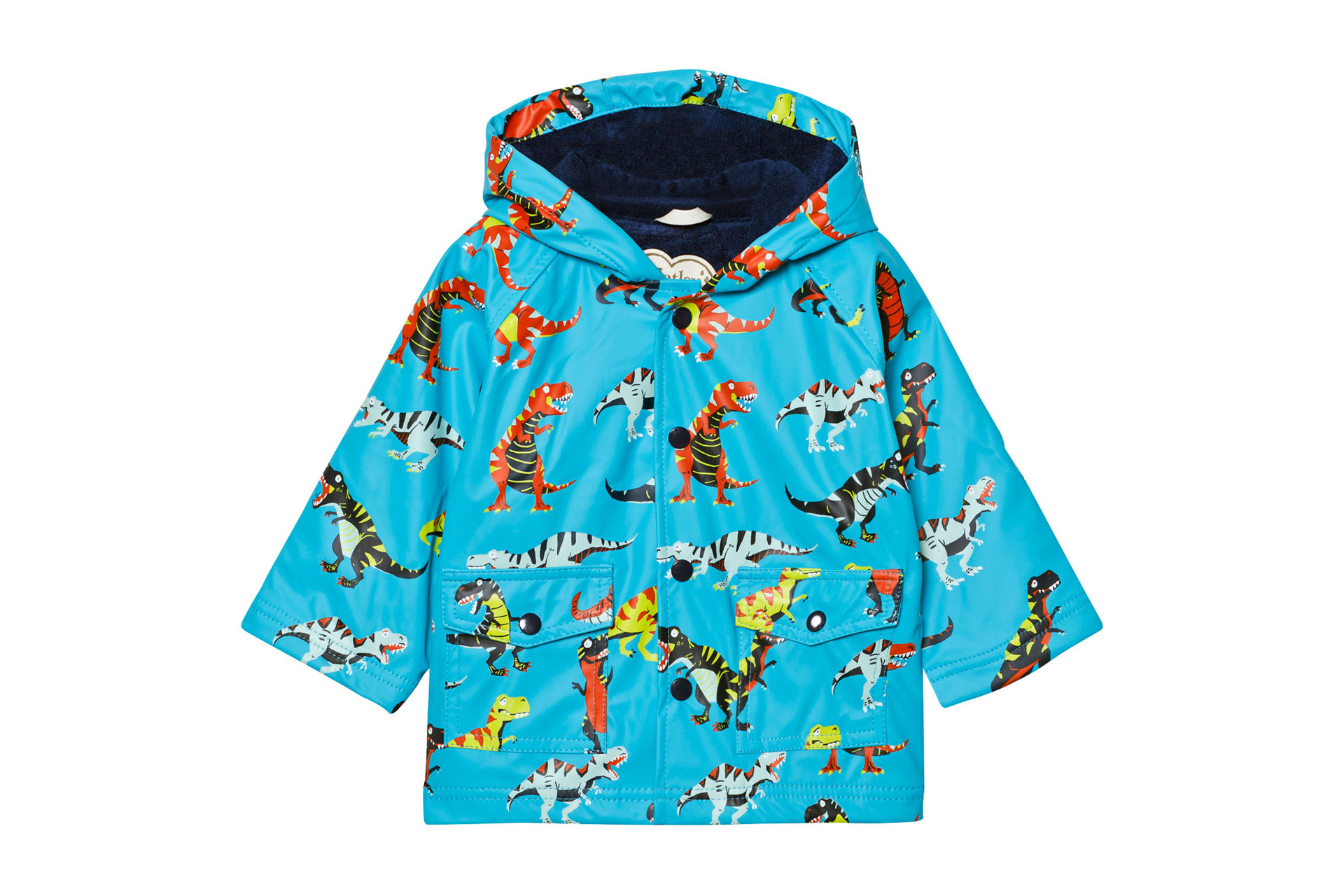 Hatley Blue Dinosaur Print Fleece Lined Raincoat