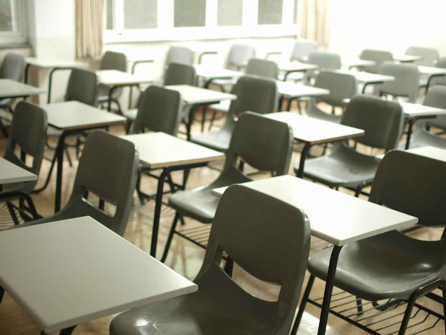 school desks with chairs